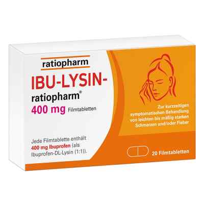 Ibu-lysin ratiopharm 400 mg Filmtabletten 20 stk von ratiopharm GmbH PZN 16197878