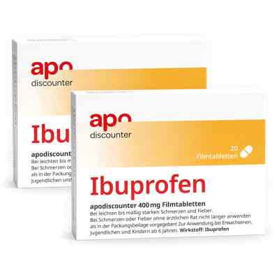 Ibuprofen 400 mg Schmerztabletten von apodiscounter 2x20 stk von JUTA Pharma GmbH PZN 08105915