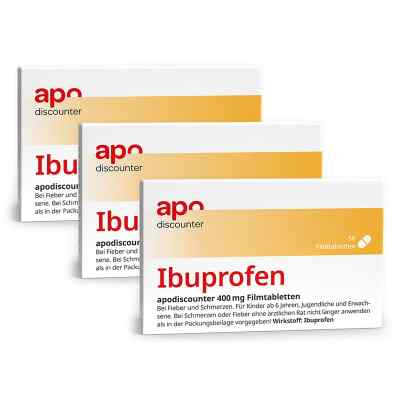 Ibuprofen 400 mg Schmerztabletten von apodiscounter 3x50 stk von Fairmed Healthcare GmbH PZN 08102765