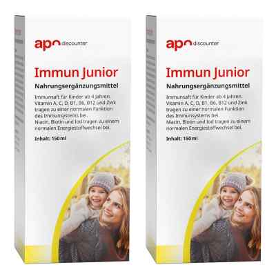 Immun Junior Multivitamin Saft für Kinder von apodiscounter 2x150 ml von apo.com Group GmbH PZN 08104196