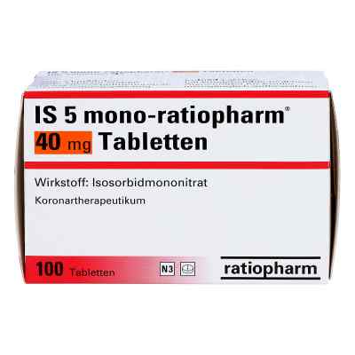 IS 5 mono-ratiopharm 40mg 100 stk von ratiopharm GmbH PZN 03198379