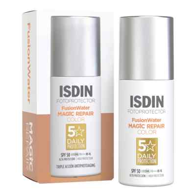 ISDIN FusionWater Repair color Anti-Age Sonnencreme getönt LSF50 50 ml von ISDIN GmbH PZN 18874509
