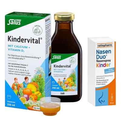 Kindervital mit Calcium + D3 Tonikum Salus + Nasenduo Nasenspray 250+10 ml von  PZN 08105161