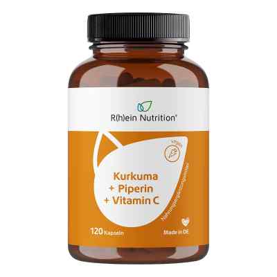 Kurkuma + Piperin + Vitamin C Kapseln vegan 120 stk von R(h)ein Nutrition & Health GmbH PZN 19680747