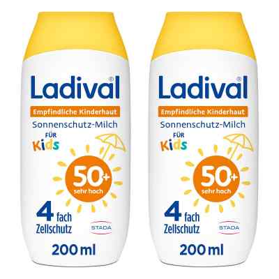 Ladival Empfindliche Kinderhaut Sonnenschutz-Milch LSF 50+ 2x200 ml von STADA Consumer Health Deutschland GmbH PZN 08102772