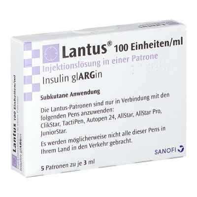Lantus 100 Einheiten/ml Injektionslösung in Patrone 3ml 5X3 ml von Sanofi-Aventis Deutschland GmbH PZN 05387771