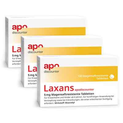 Laxans Bisacodyl 5 mg Tabletten von apodiscounter  3x100 stk von Fairmed Healthcare GmbH PZN 08107200