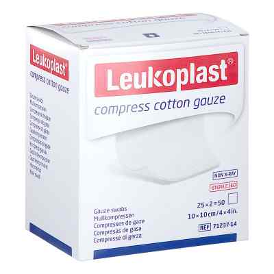 Leukoplast Compress Cotton Gauze St.10x10cm 12f 25X2 stk von BSN medical GmbH PZN 17207969