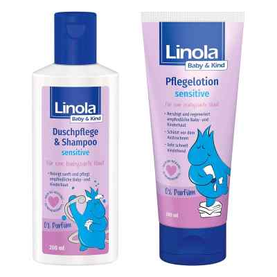 Linola Baby & Kind Sensitive: Duschpflege & Shampoo mit Lotion 200+200 ml von Dr. August Wolff GmbH & Co.KG Arzneimittel PZN 08106482