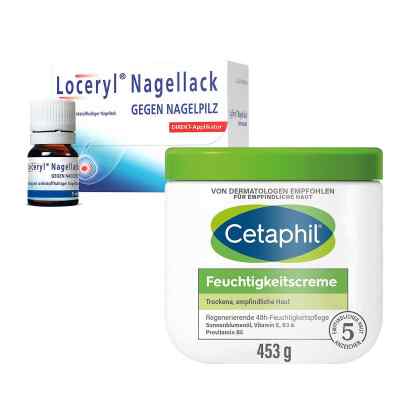 Loceryl gegen Nagelpilz + Cetaphil Feuchtigkeitscreme 5+456 ml von Galderma Laboratorium GmbH PZN 08107431