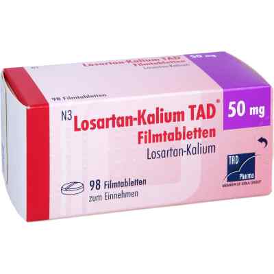 Losartan-Kalium TAD 50mg 98 stk von TAD Pharma GmbH PZN 09191616