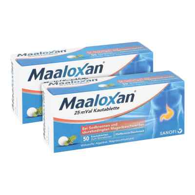 Maaloxan Kautabletten bei Sodbrennen Doppelpack 2x50 stk von A. Nattermann & Cie GmbH PZN 08100960
