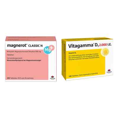 Magnerot Classic N + Vitagamma D3 2.000 I.e. Tabletten 1 Set von Wörwag Pharma GmbH & Co. KG PZN 08105414