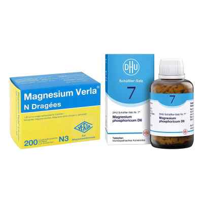 Magnesium Verla N Dragees + DHU Schüßler-Salz Nummer 7 (900stk) 1 Set von  PZN 08105235