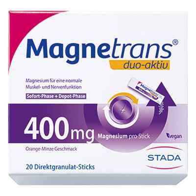 Magnetrans duo-aktiv 400mg Magnesium Direktgranulat-Sticks 20 stk von STADA GmbH PZN 14367589