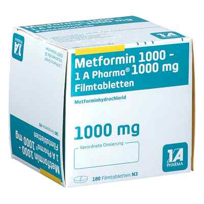 Metformin 1000-1A Pharma 180 stk von 1 A Pharma GmbH PZN 02950970