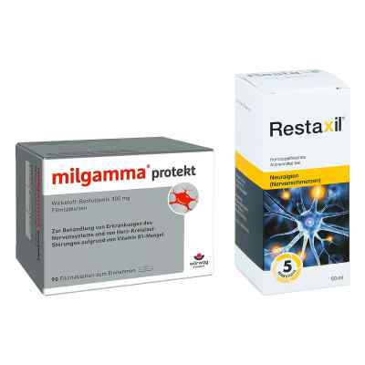 Milgamma Protekt Filmtabletten + Restaxil Flüssig 1 Set von  PZN 08105437