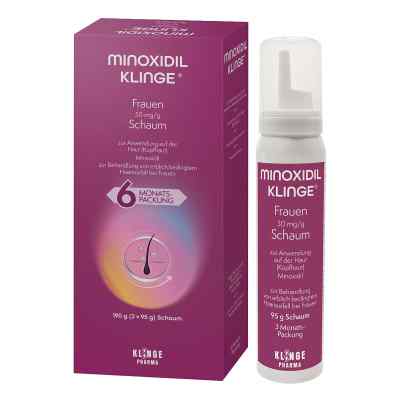 Minoxidil Klinge Frauen 50 mg/g Schaum 190 g von Klinge Pharma GmbH PZN 19886012