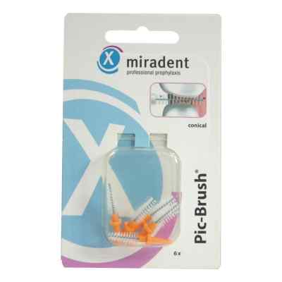 Miradent Interdentalbürsten Pic-Brush Ersatzbürsten konisch oran 6 stk von Hager Pharma GmbH PZN 02172455