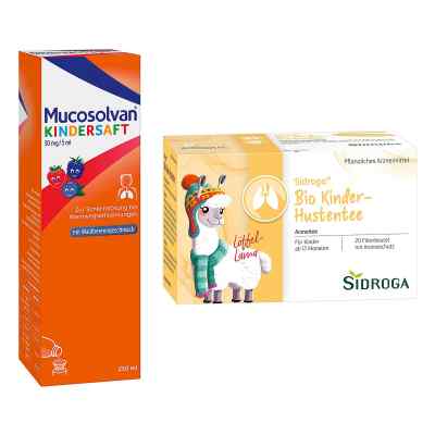 Mucosolvan Kinder Hustensaft 250ml & Sidroga Kinder-Hustentee 1 Pck von  PZN 08102547