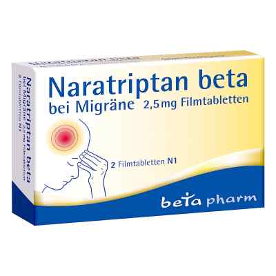Naratriptan Beta bei Migräne 2,5 Mg Filmtabletten 2 stk von betapharm Arzneimittel GmbH PZN 16006134