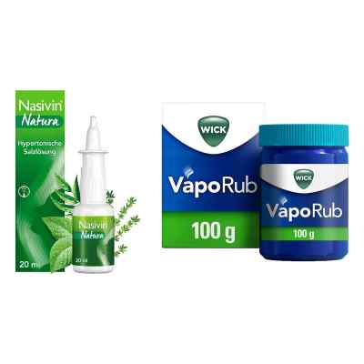 Nasivin Natura Nasenspray 20 ml + Wick VapoRub Erkältungssalbe 1 1 stk von WICK Pharma - Zweigniederlassung PZN 08102440
