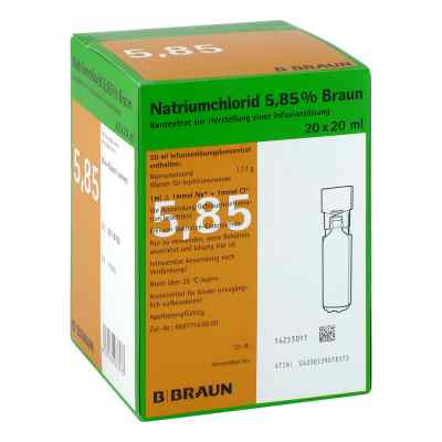 Natriumchlorid 5,85% Braun Mpc Infusionslsg.-konz. 20X20 ml von B. Braun Melsungen AG PZN 03158635