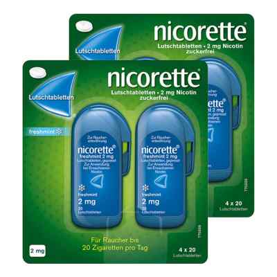 Nicorette freshmint Lutschtabletten – mit 2 mg Nikotin 2 x 80  stk von Johnson & Johnson GmbH (OTC) PZN 08101508