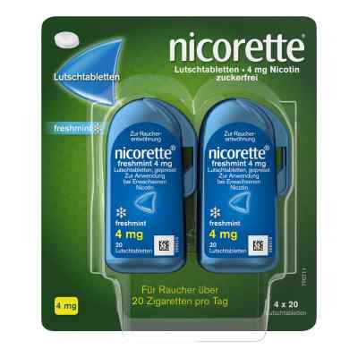 Nicorette freshmint Lutschtabletten – mit 4 mg Nikotin 80 stk von Johnson & Johnson GmbH (OTC) PZN 10933968