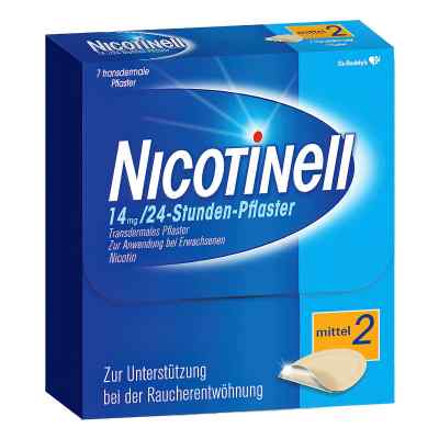 Nicotinell 14mg/24-Stunden-Nikotinpflaster, Mittel (2) 7 stk von Cooper Consumer Health Deutschland GmbH PZN 03764531