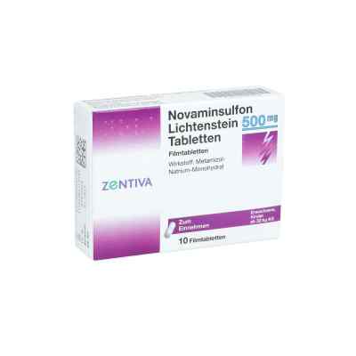 Novaminsulfon Lichtenst.500 mg Filmtabletten 10 stk von Zentiva Pharma GmbH PZN 00262450