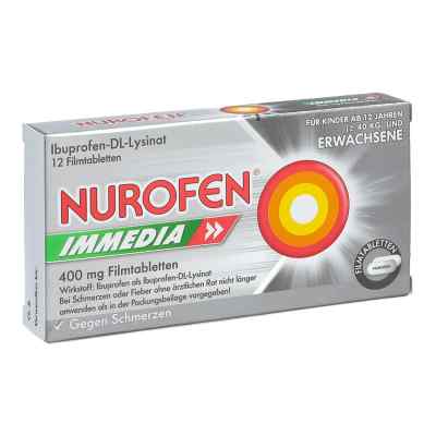 NUROFEN Immedia 400 mg Ibuprofen Filmtabletten 12 stk von Reckitt Benckiser Deutschland GmbH PZN 08794442