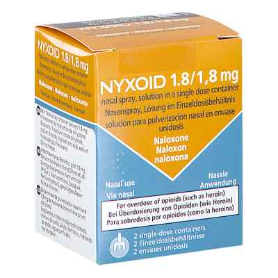 Nyxoid 1,8 mg Nasenspray Lösung einzeldosisbehältn. 2X1 stk von MUNDIPHARMA GmbH PZN 13919472