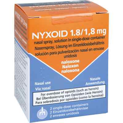 Nyxoid 1,8 mg Nasenspray Lösung einzeldosisbehältn. 2X1 stk von MUNDIPHARMA GmbH PZN 13919472
