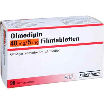 Olmedipin 40 mg/5 mg Filmtabletten 98 stk von ratiopharm GmbH PZN 13752664
