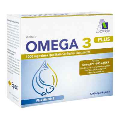 Omega-3 plus 1.000 mg Dha 500 mg/EPA 100 mg+Vit.E 120 stk von Avitale GmbH PZN 16804048