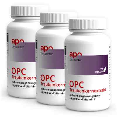 OPC Traubenkernextrakt Kapseln mit Vitamin C von apodiscounter  3x90 stk von apo.com Group GmbH PZN 08105216