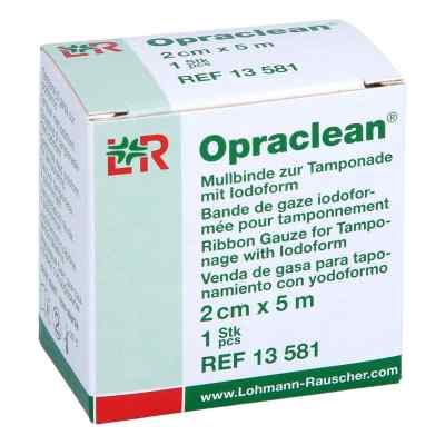 Opraclean Mullbinde zur, zum Tampon.m.Jodoform 2cmx5m 1 stk von Junek Europ-Vertrieb GmbH Zweigniederlassung PZN 00739892