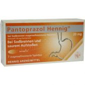 Pantoprazol Hennig bei Sodbrennen 20mg 7 stk von Hennig Arzneimittel GmbH & Co. K PZN 08439965