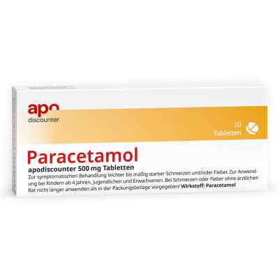 Paracetamol 500 mg von apodiscounter 20 stk von Fairmed Healthcare GmbH PZN 18188323