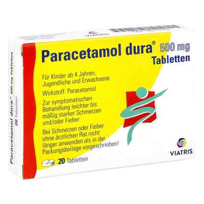 Paracetamol dura 500mg 20 stk von Mylan Healthcare GmbH PZN 06714539