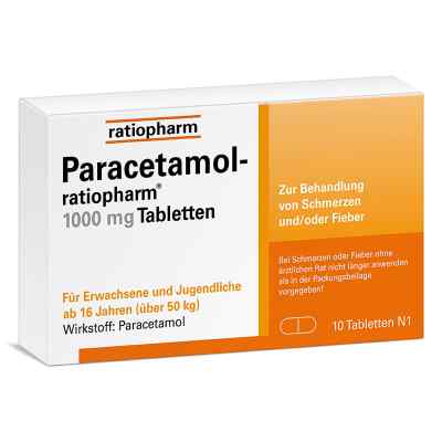 Paracetamol ratiopharm® 1000 mg 10 stk von ratiopharm GmbH PZN 09263936