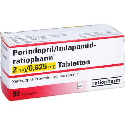 Perindopril Indapamid ratioph.2mg/0,625mg Tabletten 90 stk von ratiopharm GmbH PZN 01249026
