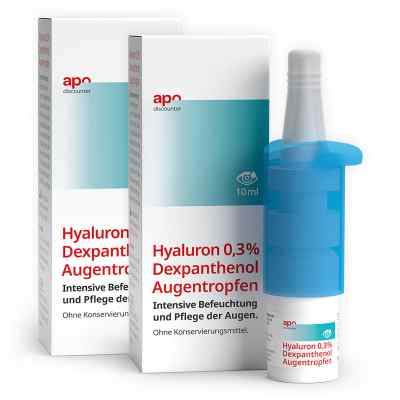 Pflegende Augentropfen Hyaluron & Dexpanthenol v. apodiscounter 2x10 ml von apo.com Group GmbH PZN 08105230