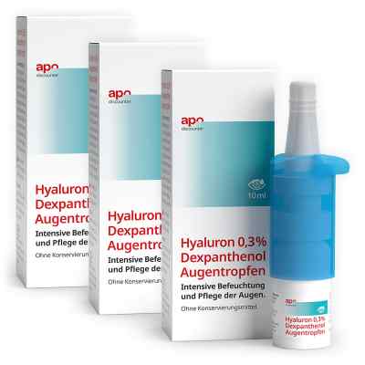 Pflegende Augentropfen Hyaluron & Dexpanthenol v. apodiscounter 3x10 ml von apo.com Group GmbH PZN 08105231