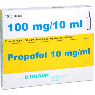 Propofol Lipuro 1% 10mg/ml Emu.z.inj.o.inf.gl.amp. 10X10 ml von B. Braun Melsungen AG PZN 13348874