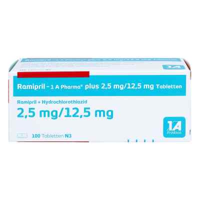 Ramipril 1a Pharma plus 2,5 mg/12,5 mg Tabletten 100 stk von 1 A Pharma GmbH PZN 02889584