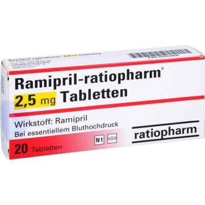 Ramipril-ratiopharm 2,5 mg Tabletten 20 stk von ratiopharm GmbH PZN 02223856
