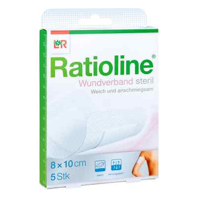 Ratioline Wundverband 10x8 cm steril 5 stk von Lohmann & Rauscher GmbH & Co.KG PZN 13582989