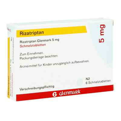 Rizatriptan Glenmark 5mg 6 stk von Glenmark Arzneimittel GmbH PZN 09947132